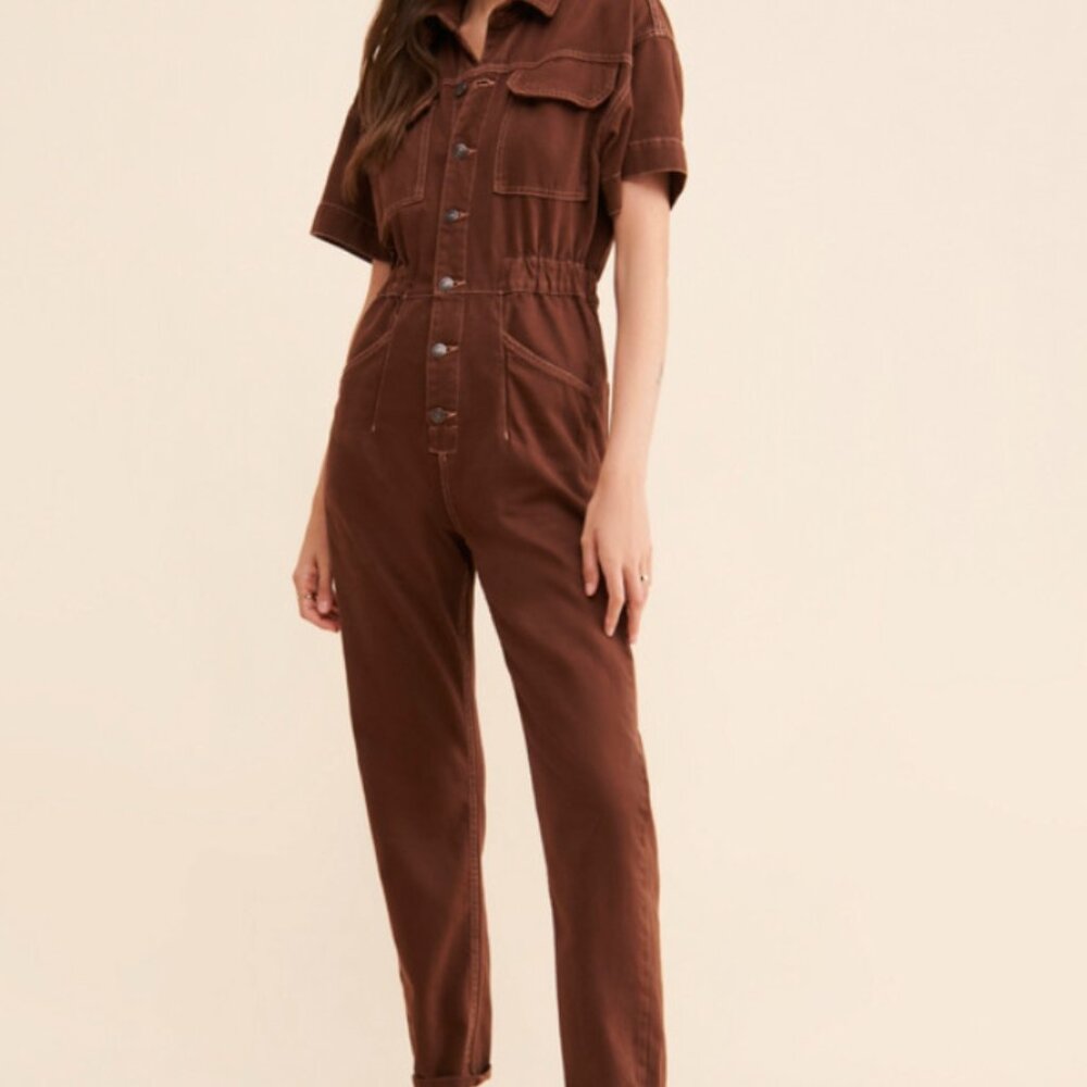 We The Free Marci Coveralls - Brown - Women's Large - by Free People